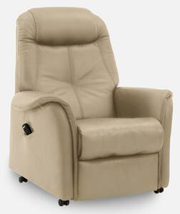 com4lux TV-Sessel mit 2 E-Motoren Lederbezug beige