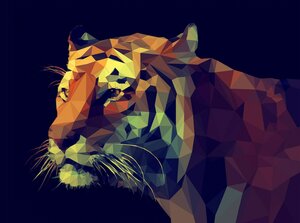 PRO ART Canvas-Art Bild COLOURFUL TIGER 90 x 120 cm mehrfarbig