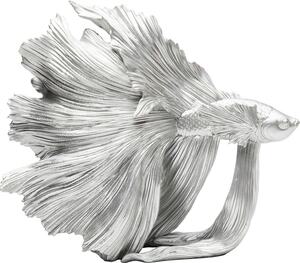 KARE DESIGN Dekofigur BETTA FISH silberfarbig - H. 36,5 cm