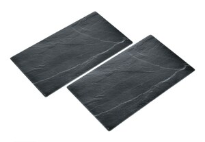 JUSTINUS Herdabdeckplatten LIFESTYLE 2-teilig Glas grau/ schwarz