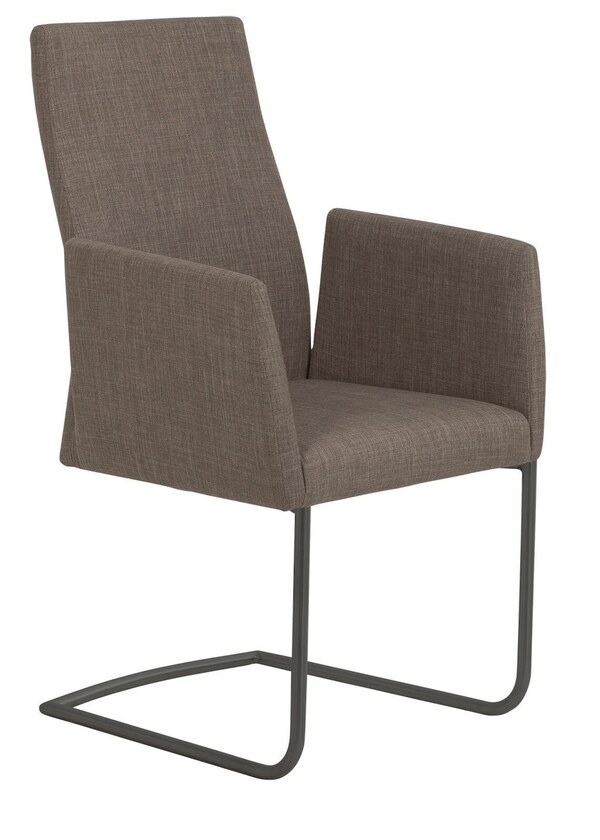 Bild 1 von MONDO Stuhl mit Armlehnen AMICO Stoffbezug Beige/Gestell Schwarz gepulvert