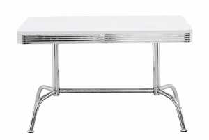 Phill Hill Tisch 120 x 80 cm DINER Metall Chromfarbig/Weiß