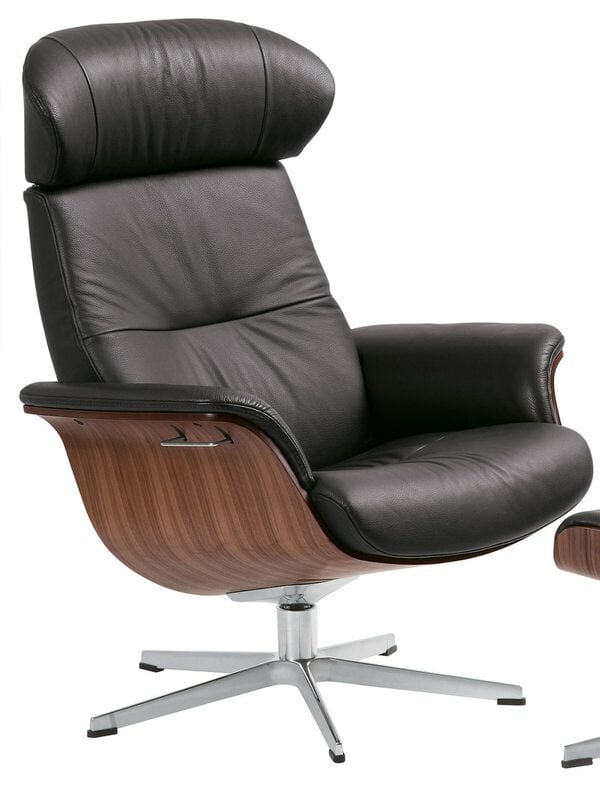 Bild 1 von Sessel mit drehbarem Fuß Lederbezug braun/schwarz