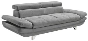 Sofa 3-Sitzer COTTA 104 x 233 cm Stoffbezug smokegrau