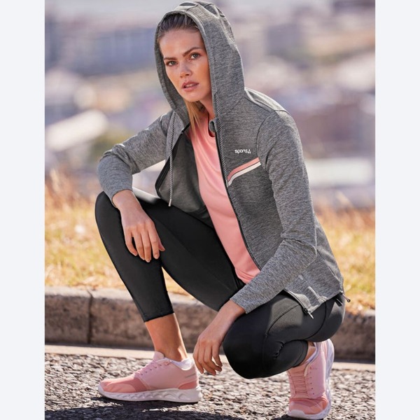 Bild 1 von Damen-Trainingsjacke in Melange-Optik, Gray