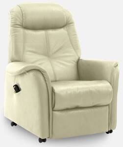 com4lux TV-Sessel mit Relaxfunktion Lederbezug naturbeige