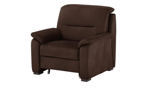 Bild 1 von Kollektion Kraft Sessel mit ausziehbarem Hocker braun Maße (cm): B: 100 H: 92 T: 95 Polstermöbel