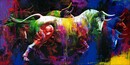 Bild 1 von PRO ART Handpainting Bild COLOURFUL BULL II 90 x 100 cm Leinwand mehrfarbig