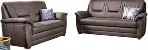 SYSTEMPOLSTER Sofa Garnitur 2-Sitzer und 3-Sitzer RELAXNESS A Stoffbezug Nougatbraun