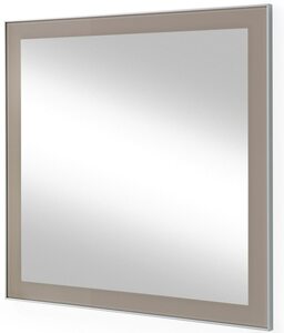 Spiegel SANTINA mit Glasrahmen in Taupe ca. 80 x 77 cm