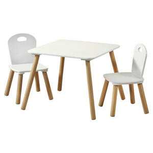 Kesper Kindertisch Mit Zwei Stühlen Weiß Spanplatte