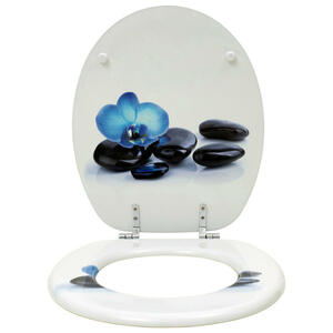 MDF-WC-Sitz Motiv Blaue Orchidee