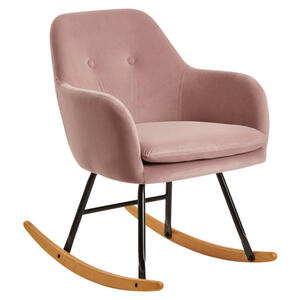 Stuhl rosa Samt schwarz lackiert natur B/H/T: ca. 71x76x70 cm