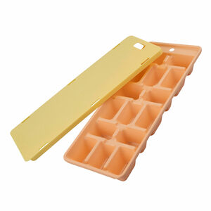 Fackelmann Eiswürfelform mit Deckel, gelb/orange