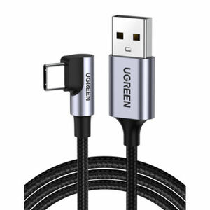 UGREEN Gewinkeltes USB-C zu USB-A Data Kabel 2m, schwarz