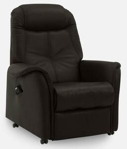 com4lux TV-Sessel mit Relaxfunktion Lederbezug braun