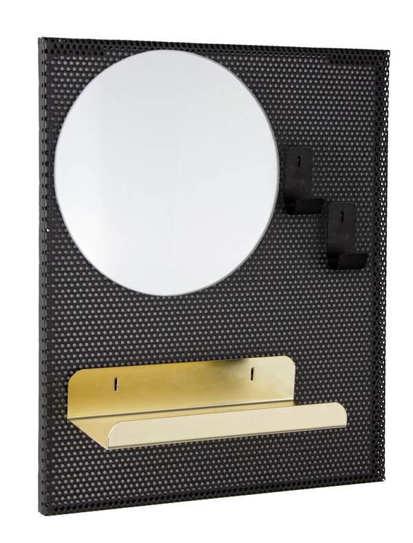 Bild 1 von INTERhome Spiegel METRIC S mit Ablage schwarz/ goldfarbig