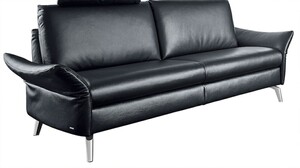 MONDO 2,5-Sitzer Sofa Lederbezug Smoke