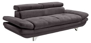 Sofa 3-Sitzer COTTA 104 x 233 cm Stoffbezug darkgrey