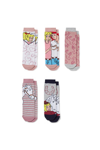 C&A Multipack 5er-Bibi & Tina-Socken mit Motiv, Rosa, Größe: 24-26