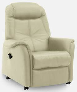 com4lux TV-Sessel mit 2 E-Motoren Lederbezug naturbeige