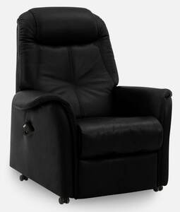 com4lux TV-Sessel mit 2 E-Motoren Lederbezug schwarz