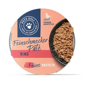Nassfutter "Feinschmecker Pâté" Rind für Katzen - 85g / Einzeldose