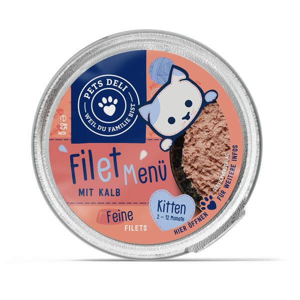 Bild 1 von Nassfutter Junior Filet Menü mit Kalb für Katzen - 85g / Einzeldose