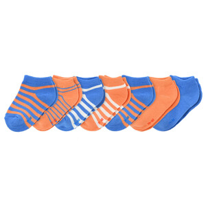 7 Paar Baby Sneaker-Socken im Set BLAU / ORANGE / WEISS