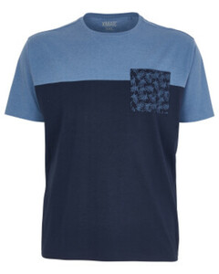 T-Shirt mit Brusttasche, X-Mail, Rundhalsausschnitt, blau