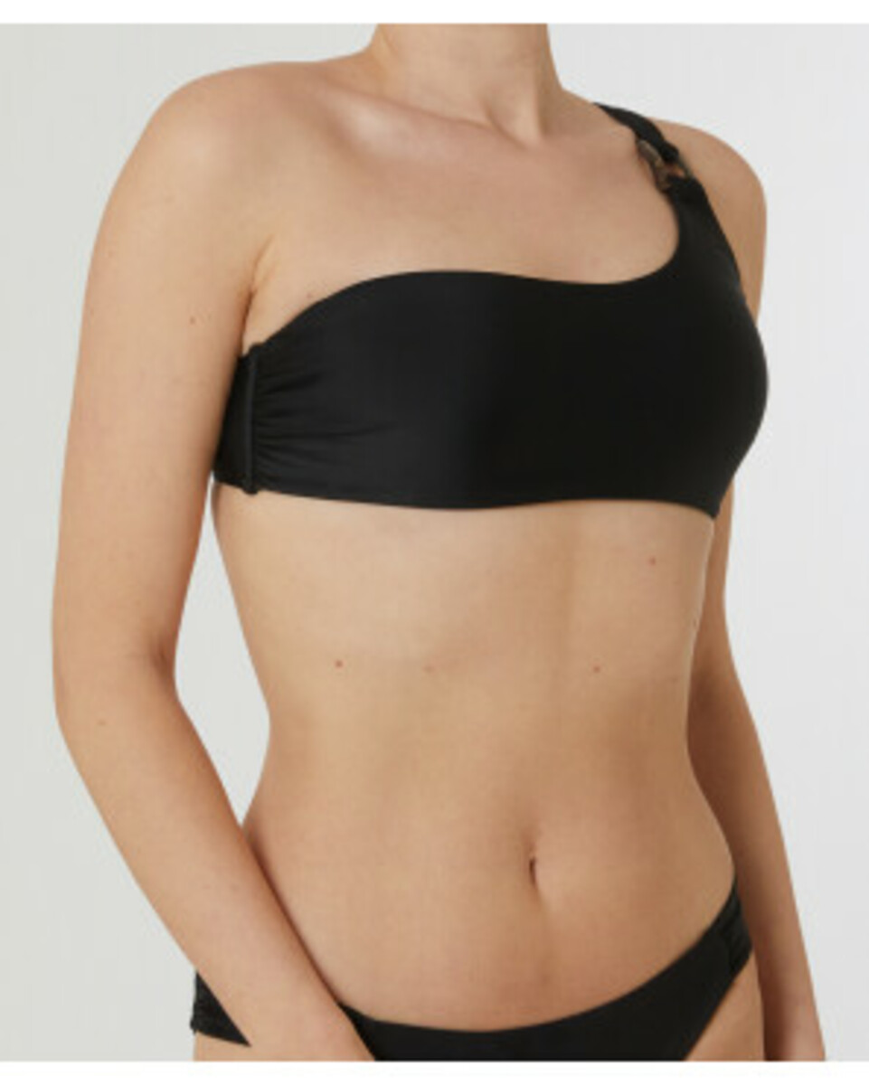 Bild 1 von Bikini-Oberteil One-Shoulder, Janina, Accessoire am Träger, schwarz