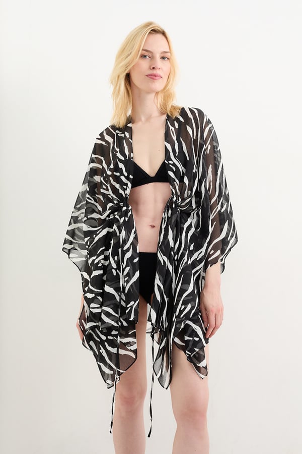 Bild 1 von C&A Kimono-gemustert, Schwarz, Größe: 1 size