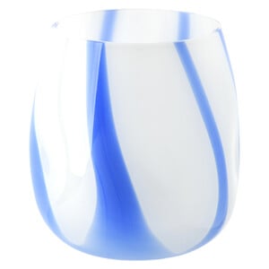 Vase mit Streifenmuster BLAU / WEISS