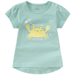 Baby T-Shirt mit Krabben-Print HELLTÜRKIS