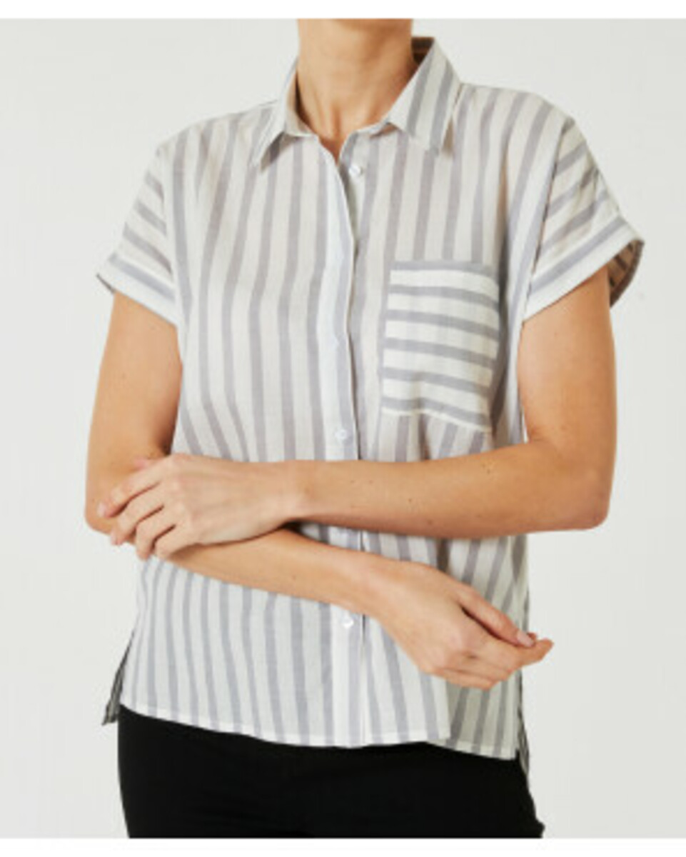 Bild 1 von Gestreifte Hemdbluse, Janina, Knopfleiste, grau gestreift