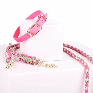 Zubehör Halsband Leinen Set Biothane Pink für Hunde - Pink/Pink / M