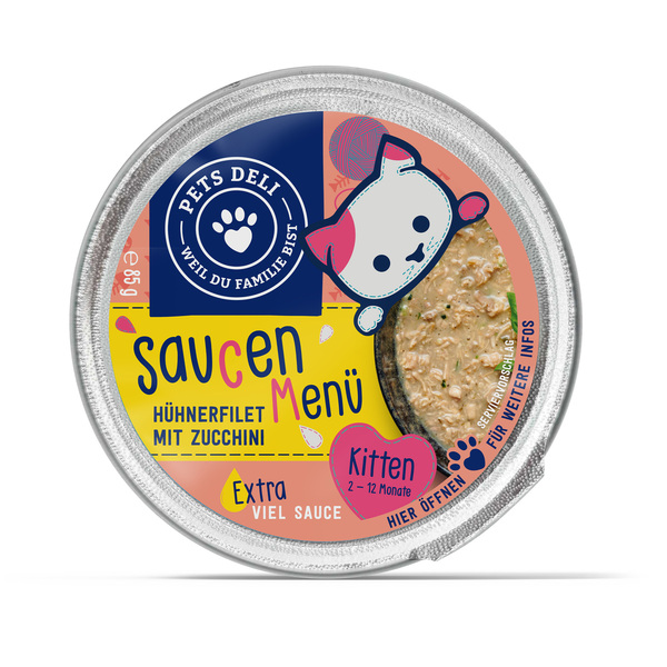 Bild 1 von Nassfutter Junior Saucenmenü Huhn mit Zucchini für Katzen - 85g / Einzeldose