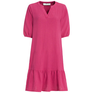 Damen Musselin-Kleid in Unifarben PINK