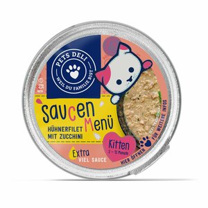 Nassfutter Junior Saucenmenü Huhn mit Zucchini für Katzen - 85g / 12er Pack