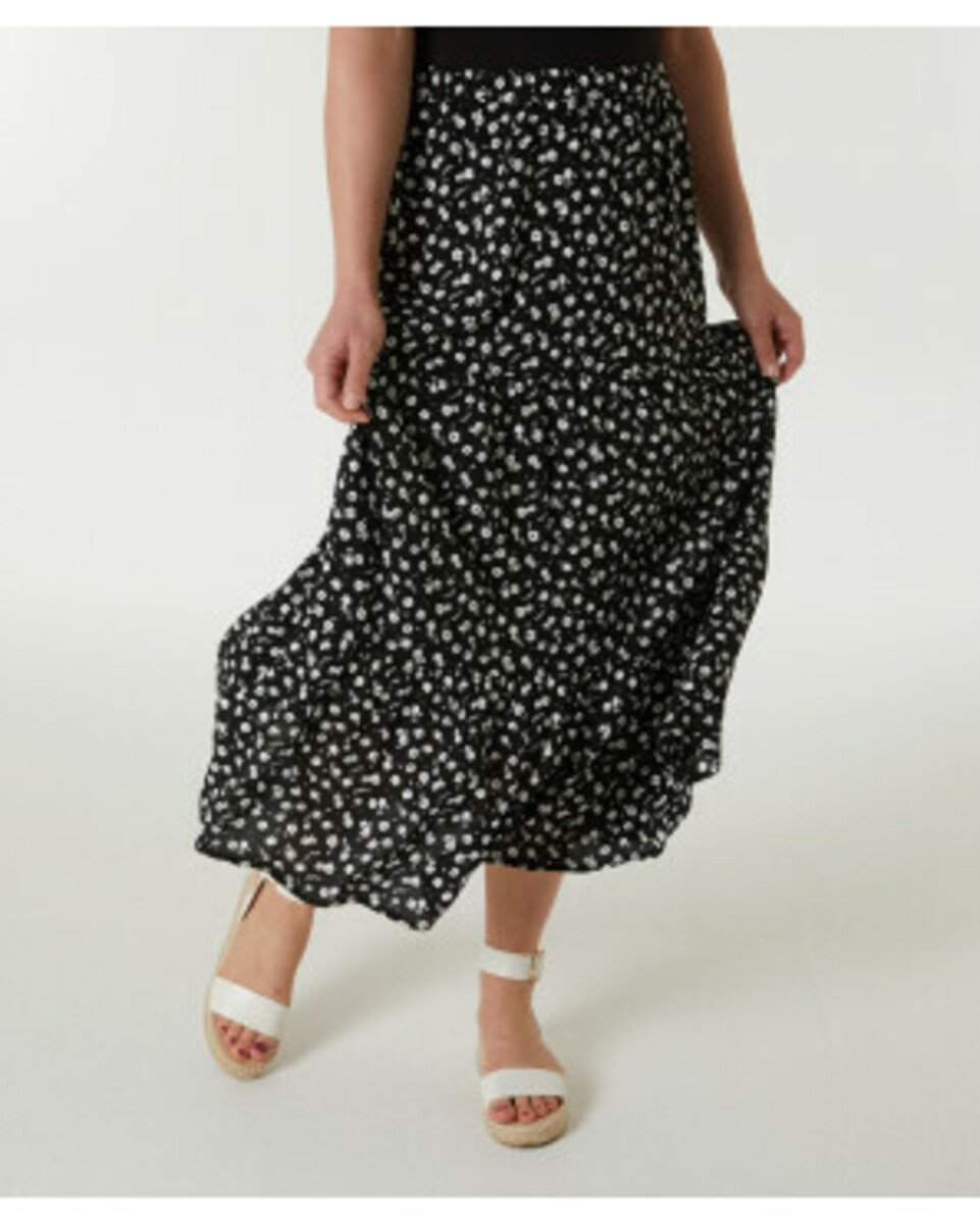 Bild 1 von Midirock aus Viskose, Janina, verschiedene Designs, schwarz/weiß