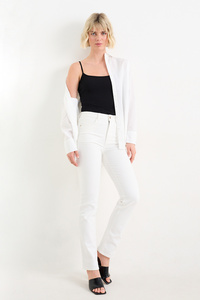 C&A Straight Jeans-High Waist, Weiß, Größe: 34