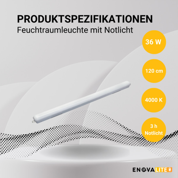 Bild 2 von LED Feuchtraumleuchte PRO, Notlicht, 120 cm