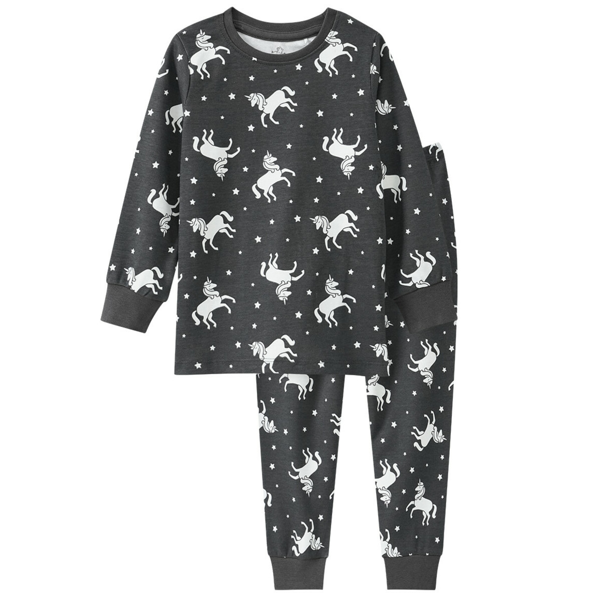 Bild 1 von Mädchen Schlafanzug Print leuchtet im Dunkeln DUNKELGRAU