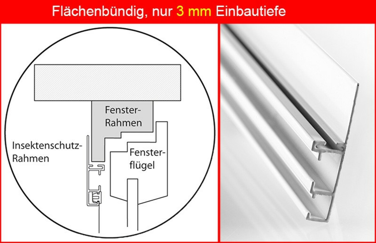 Bild 1 von Powertec Aluminium-Fliegengitter-Bausatz "Compact", 130 x 150 cm