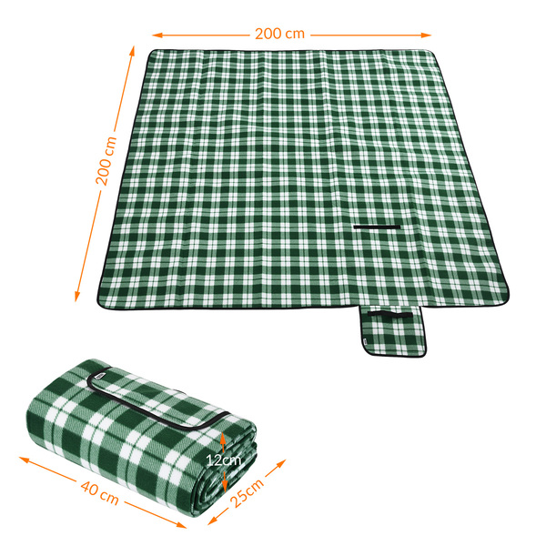 Bild 3 von Detex® Picknickdecke Karo/Grün 2x2m