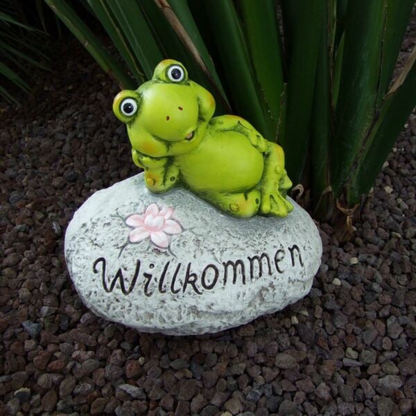 Bild 1 von Deko-Stein Willkommen Frosch