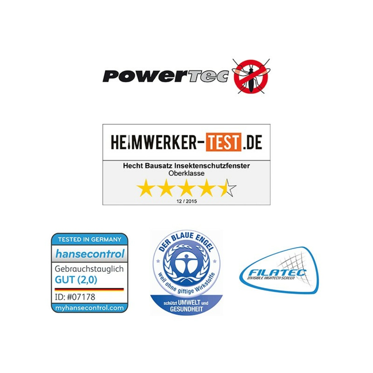 Bild 2 von Powertec Aluminium-Fliegengitter-Bausatz "Compact", 130 x 150 cm