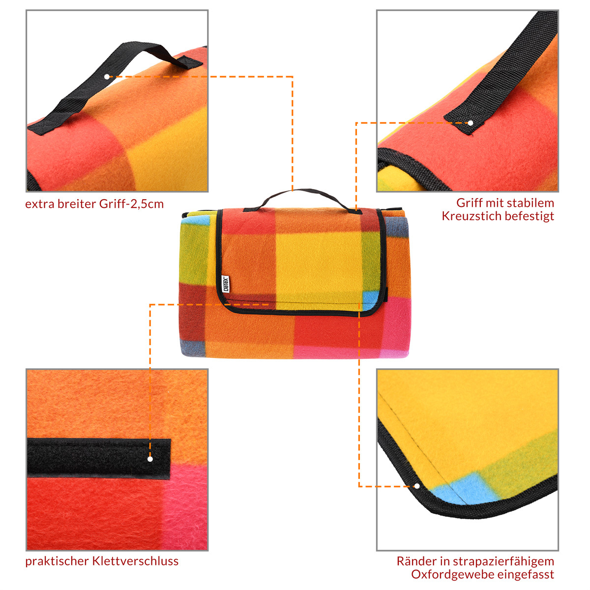 Bild 2 von Detex® Picknickdecke Pixel 2x2m