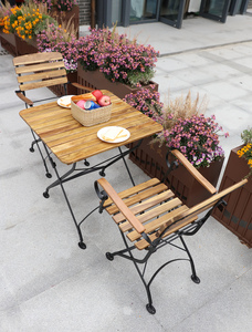 CHILLROI ® 3 teiliges Outdoor-Klappstuhl-Set aus Akazienholz