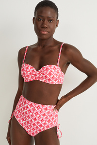 C&A Bikini-Hose-High Waist-LYCRA® XTRA LIFE™-geblümt, Pink, Größe: 44